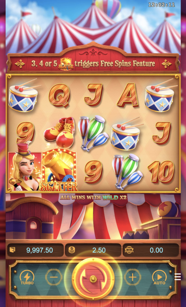 รูปแบบการเล่นเกม Circus Delight