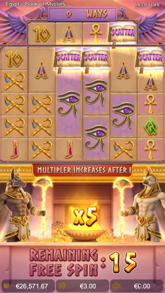 รูปแบบการเล่นเกม Egypt's Book of Mystery